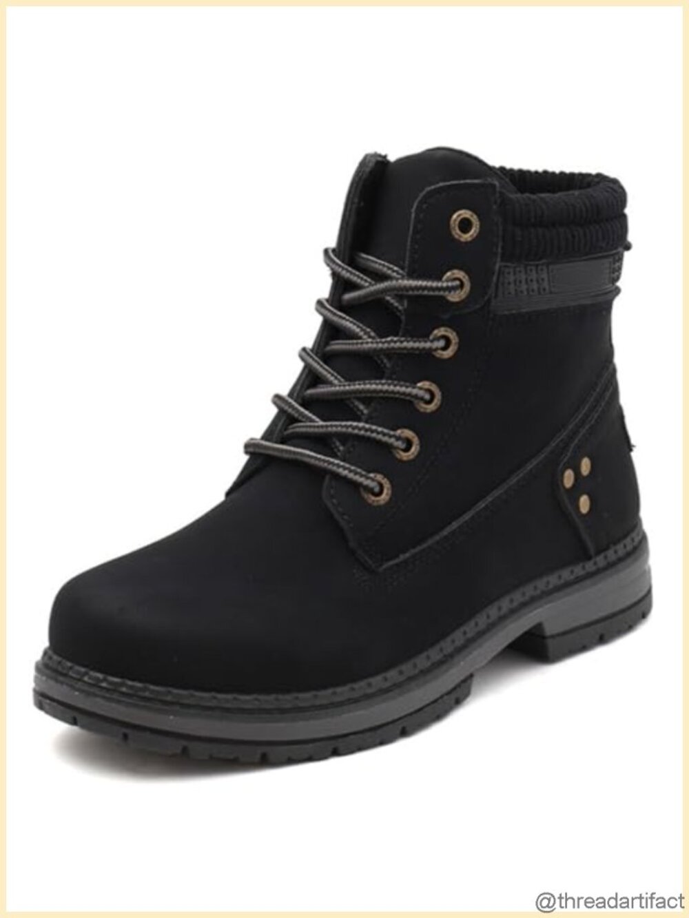 Women's Waterproof Fur Lined Combat Boots Non-Slip Lace Up Ankle Hiking